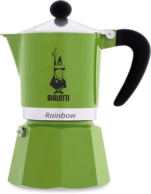 Гейзерная кофеварка Bialetti RAINBOW, 4972 120мл зеленая - фото 31051