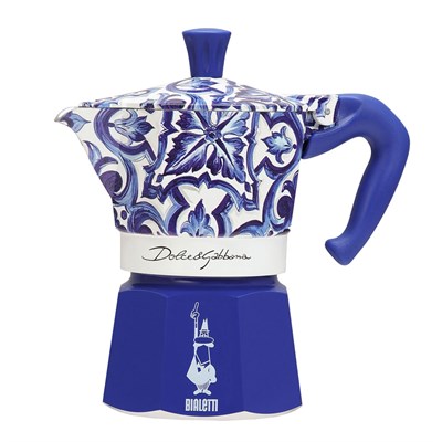 Гейзерная кофеварка Bialetti Moka Express 5345 Dolce&Gabbana Blu Mediterraneo - фото 31069