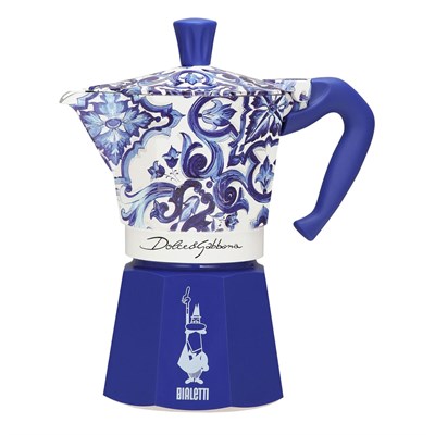 Гейзерная кофеварка Bialetti Moka Express 5346 Dolce&Gabbana Blu Mediterraneo - фото 31070