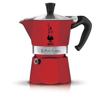 Гейзерная кофеварка Bialetti Moka Express Red на 6 порций (4943) - фото 31083