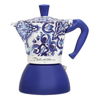Гейзерная кофеварка Bialetti Moka Induction 5357 Dolce&Gabbana Blu Mediterraneo - фото 31086