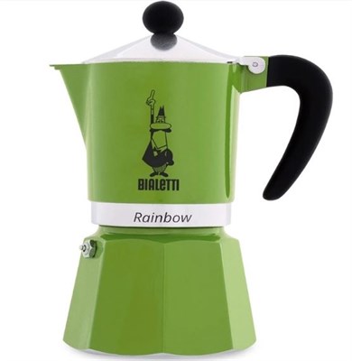 Гейзерная кофеварка Bialetti RAINBOW, 4971 40мл зеленая - фото 31103