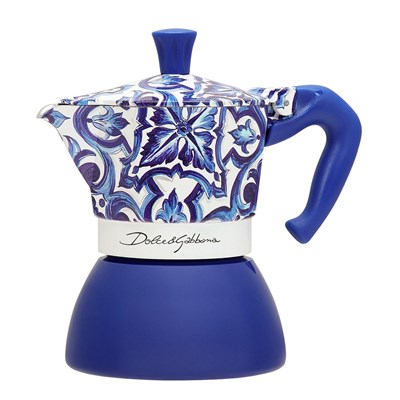 Лимитированная гейзерная кофеварка Bialetti Moka Induction Dolce&Gabbana Blu Mediterraneo 5356 - фото 31408