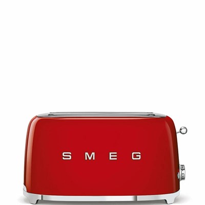 Тостер Smeg TSF02RDEU красный, стиль 50-х г. г, 4 ломтика, корпус из нержавеющей стали, 6 уровней поджаривания - фото 32673