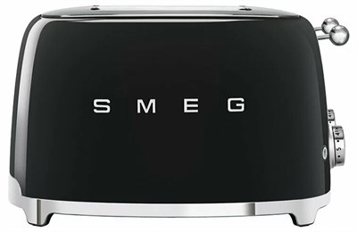 Тостер Smeg TSF03BLEU черный, 4 ломтика, корпус из нержавеющей стали, подогрев, размораживание, 6 уровней поджаривания - фото 32676