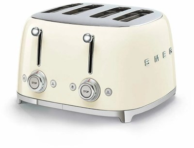 Тостер Smeg TSF03CREU кремовый, 4 ломтика, корпус из нержавеющей стали, подогрев, размораживание, 6 уровней поджаривания - фото 32677