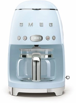 Капельная кофеварка Smeg DCF02PBEU, пастельный голубой, стиль 50-х годов, 10 чашек, 1.4 л - фото 32694