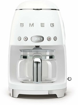 Капельная кофеварка Smeg DCF02WHEU, белый, стиль 50-х годов, 10 чашек, 1.4 л - фото 32697