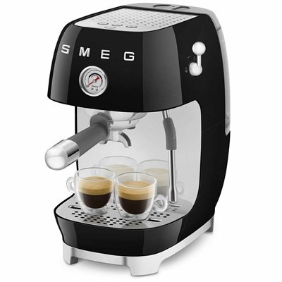 Кофеварка рожковая Smeg Macchina da Caffe Espresso Manuale 50's Style Nero Lucido ECF03BLEU - фото 32699
