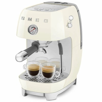 Кофеварка рожковая Smeg Macchina da Caffe Espresso Manuale 50's Style Panna Lucido ECF03CREU - фото 32700