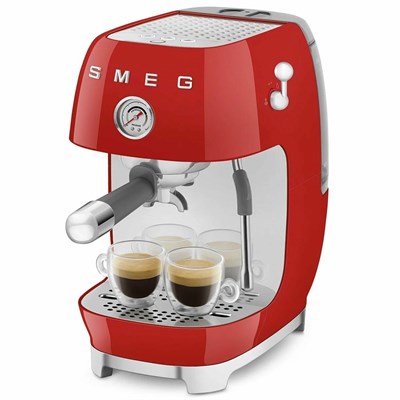 Кофеварка рожковая Smeg Macchina da Caffe Espresso Manuale 50's Style Rosso Lucido ECF03RDEU - фото 32707