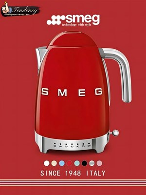 Чайник Smeg KLF04 RDEU, нержавеющая сталь, Красный, 1,7л, мощность 2400Вт - фото 32751