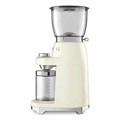 Кофемолка Smeg CGF11CREU, кремовый, 150 Вт, 30 степеней помола, Евровилка, многофункциональная, с коническими жерновами - фото 32810