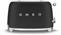 Тостер Smeg TSF01BLMEU черный матовый, стиль 50-х г. г, 2 ломтика, корпус из нержавеющей стали, 6 уровней поджаривания