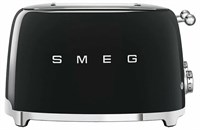 Тостер Smeg TSF03BLEU черный, 4 ломтика, корпус из нержавеющей стали, подогрев, размораживание, 6 уровней поджаривания