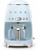 Капельная кофеварка Smeg DCF02PBEU, пастельный голубой, стиль 50-х годов, 10 чашек, 1.4 л