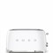 Тостер Smeg TSF02WHEU белый, стиль 50-х г. г, 4 ломтика, корпус из нержавеющей стали, 6 уровней поджаривания - фото 32675